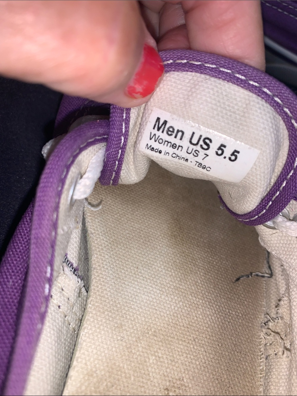 Vans Women's Canvas Low-Top Sneakers in Purple with White Laces - Picture 3 of 5